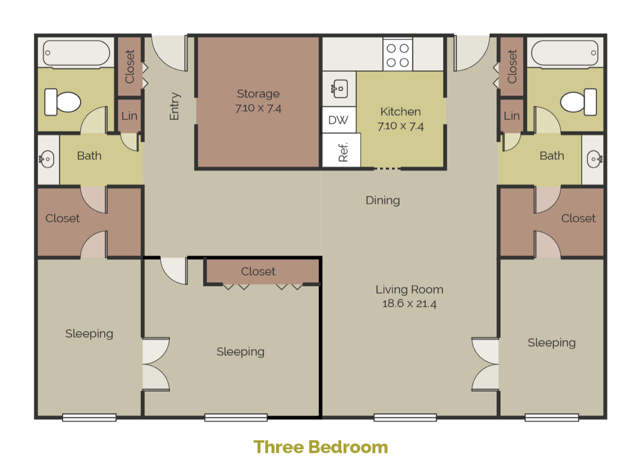 Floor Plans of New Brookside Apartments in Alexandria, VA